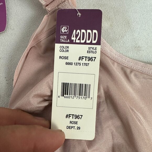 Fit For Me By Fruit Of The Loom Womens 42DDD Silky Smooth Unlined Underwire Bra - Picture 5 of 6